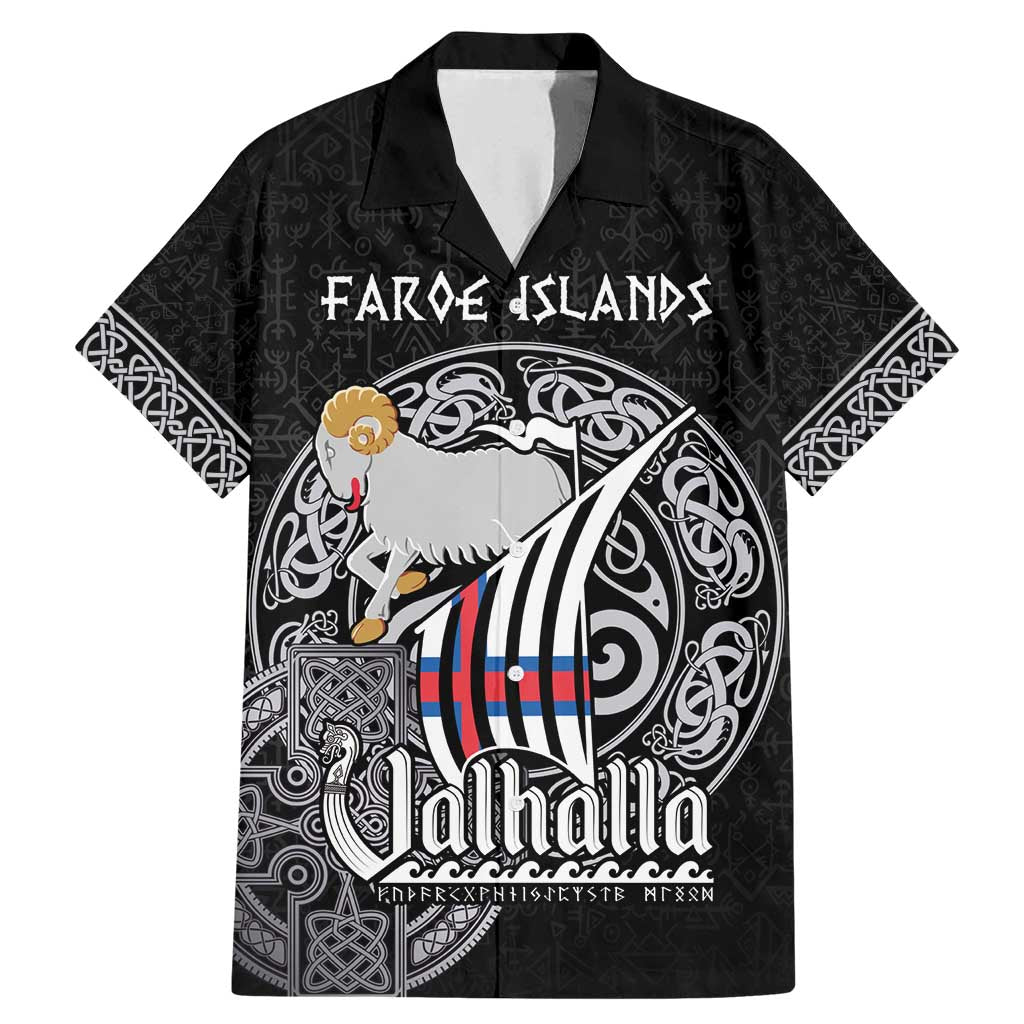 Personalized Viking Faroe Islands Family Matching Mermaid Dress and Hawaiian Shirt Valhalla Viking Pattern
