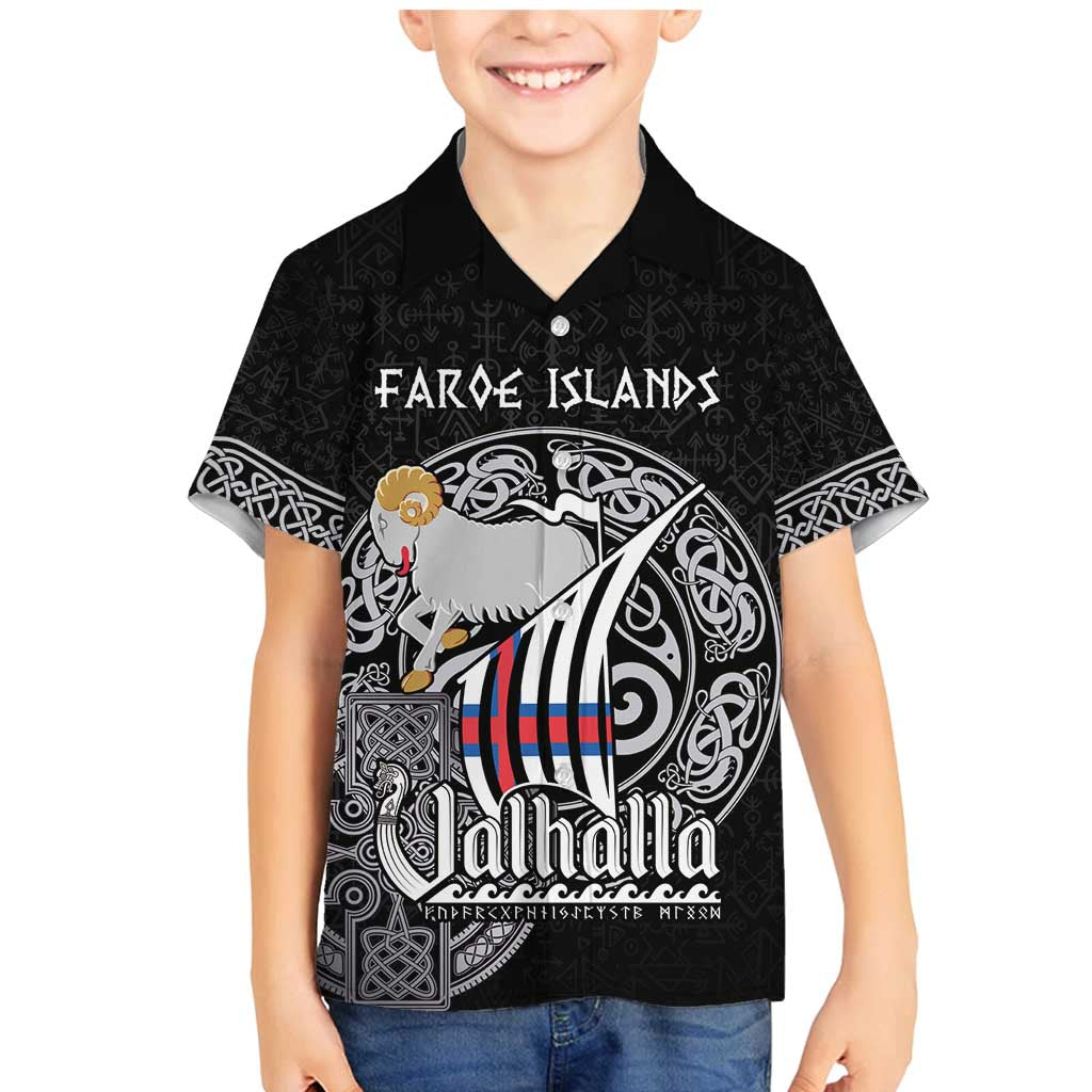 Personalized Viking Faroe Islands Family Matching Mermaid Dress and Hawaiian Shirt Valhalla Viking Pattern