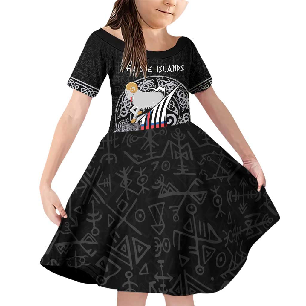 Personalized Viking Faroe Islands Family Matching Off Shoulder Short Dress and Hawaiian Shirt Valhalla Viking Pattern