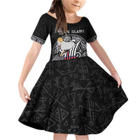 Personalized Viking Faroe Islands Family Matching Off Shoulder Short Dress and Hawaiian Shirt Valhalla Viking Pattern