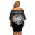 Personalized Viking Faroe Islands Family Matching Off Shoulder Short Dress and Hawaiian Shirt Valhalla Viking Pattern