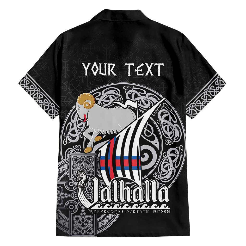 Personalized Viking Faroe Islands Family Matching Short Sleeve Bodycon Dress and Hawaiian Shirt Valhalla Viking Pattern