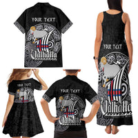 Personalized Viking Faroe Islands Family Matching Tank Maxi Dress and Hawaiian Shirt Valhalla Viking Pattern
