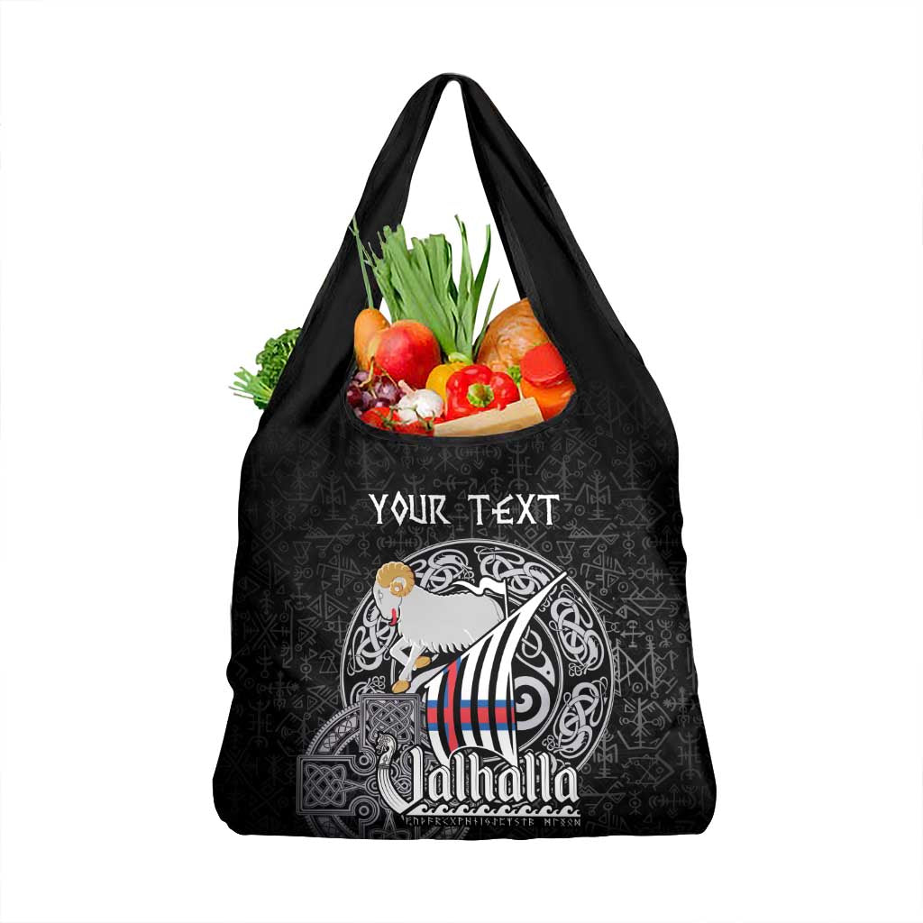 Personalized Viking Faroe Islands Grocery Bag Valhalla Viking Pattern