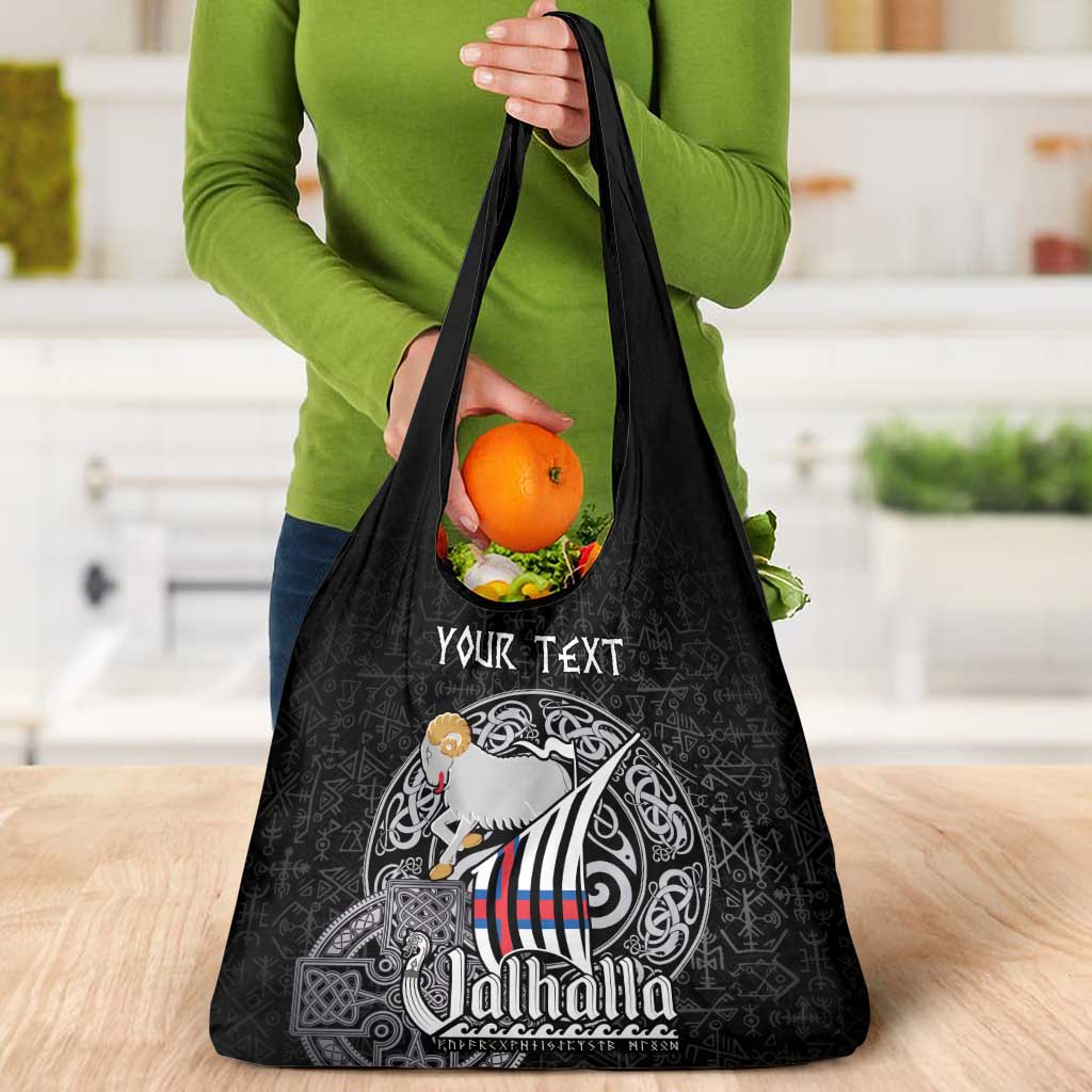 Personalized Viking Faroe Islands Grocery Bag Valhalla Viking Pattern