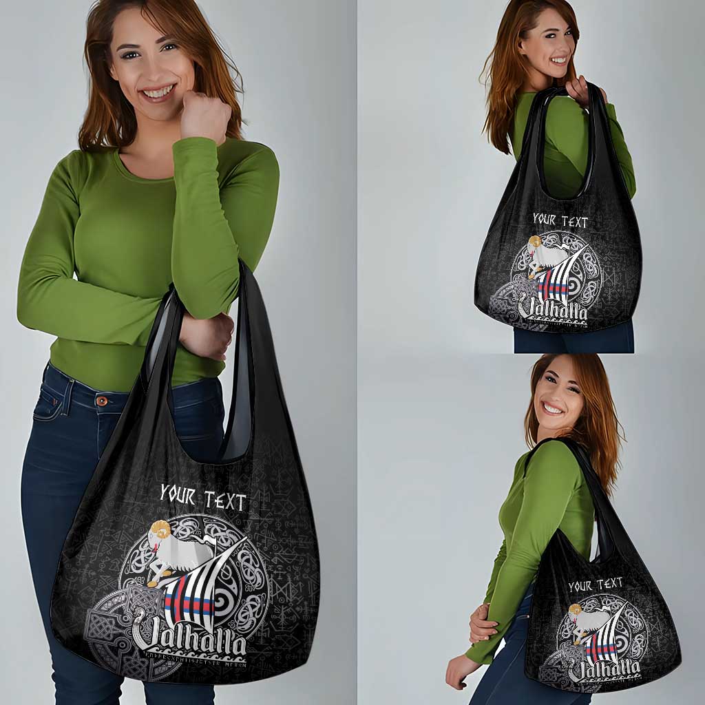 Personalized Viking Faroe Islands Grocery Bag Valhalla Viking Pattern