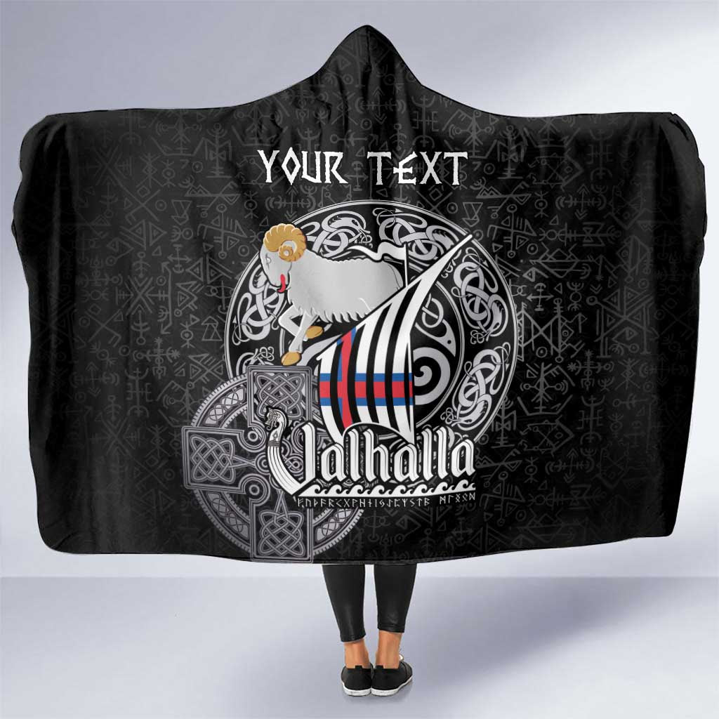 Personalized Viking Faroe Islands Hooded Blanket Valhalla Viking Pattern