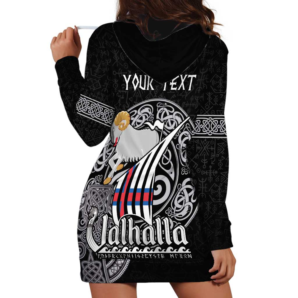 Personalized Viking Faroe Islands Hoodie Dress Valhalla Viking Pattern