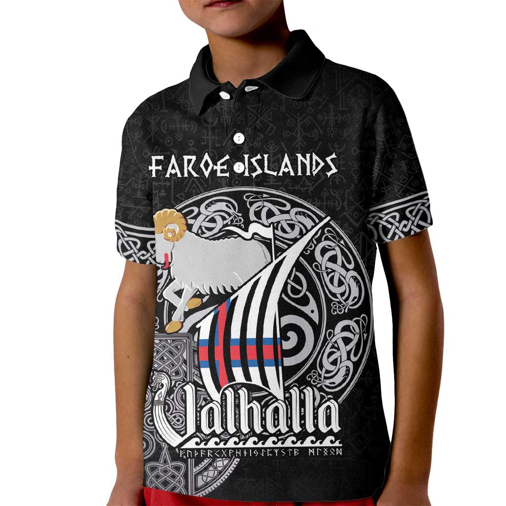 Personalized Viking Faroe Islands Kid Polo Shirt Valhalla Viking Pattern
