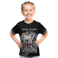 Personalized Viking Faroe Islands Kid T Shirt Valhalla Viking Pattern