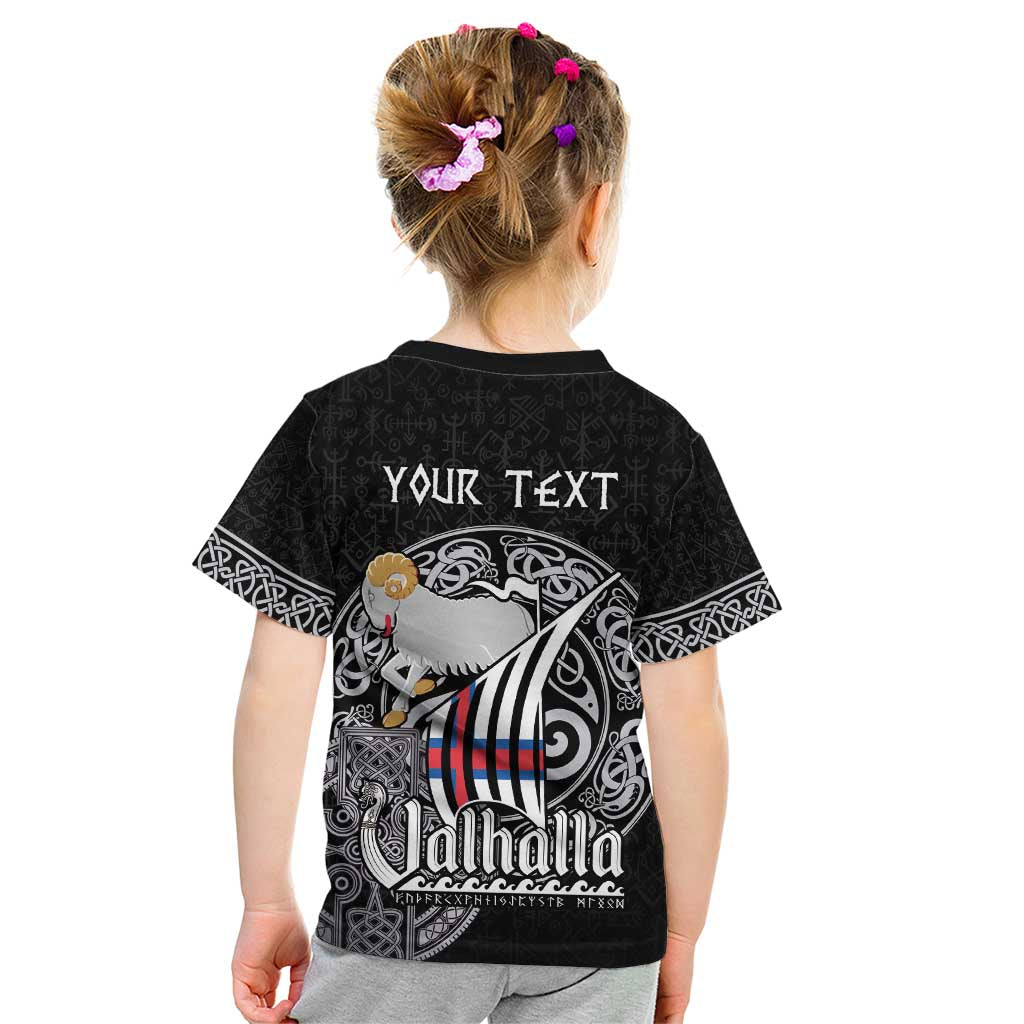 Personalized Viking Faroe Islands Kid T Shirt Valhalla Viking Pattern