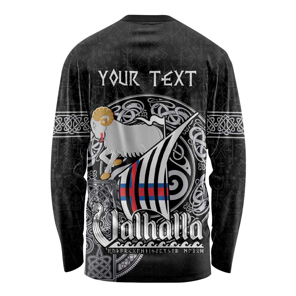 Personalized Viking Faroe Islands Long Sleeve Shirt Valhalla Viking Pattern