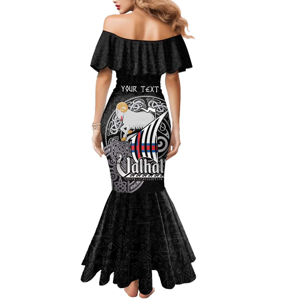 Personalized Viking Faroe Islands Mermaid Dress Valhalla Viking Pattern