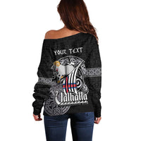 Personalized Viking Faroe Islands Off Shoulder Sweater Valhalla Viking Pattern