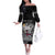 Personalized Viking Faroe Islands Off The Shoulder Long Sleeve Dress Valhalla Viking Pattern