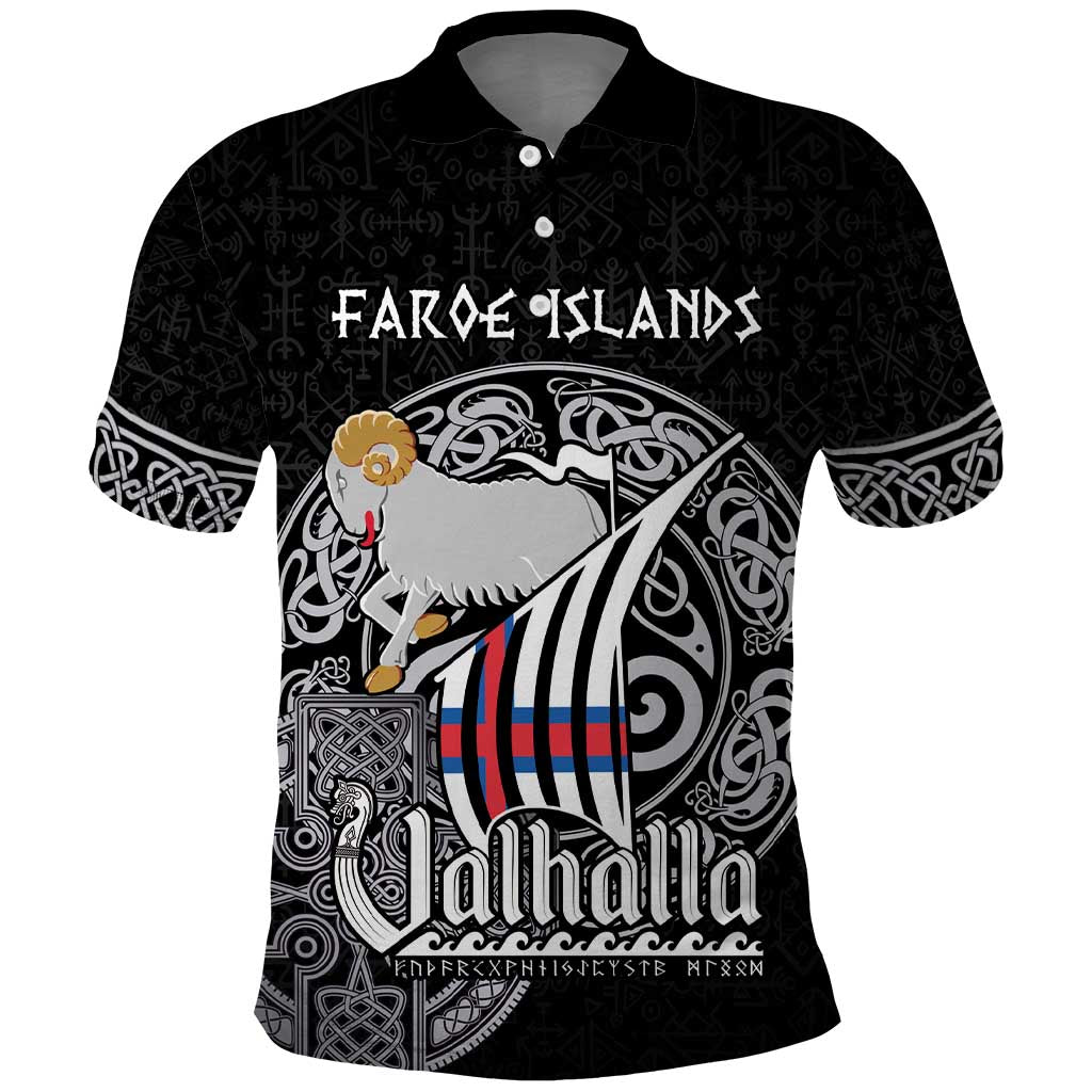 Personalized Viking Faroe Islands Polo Shirt Valhalla Viking Pattern