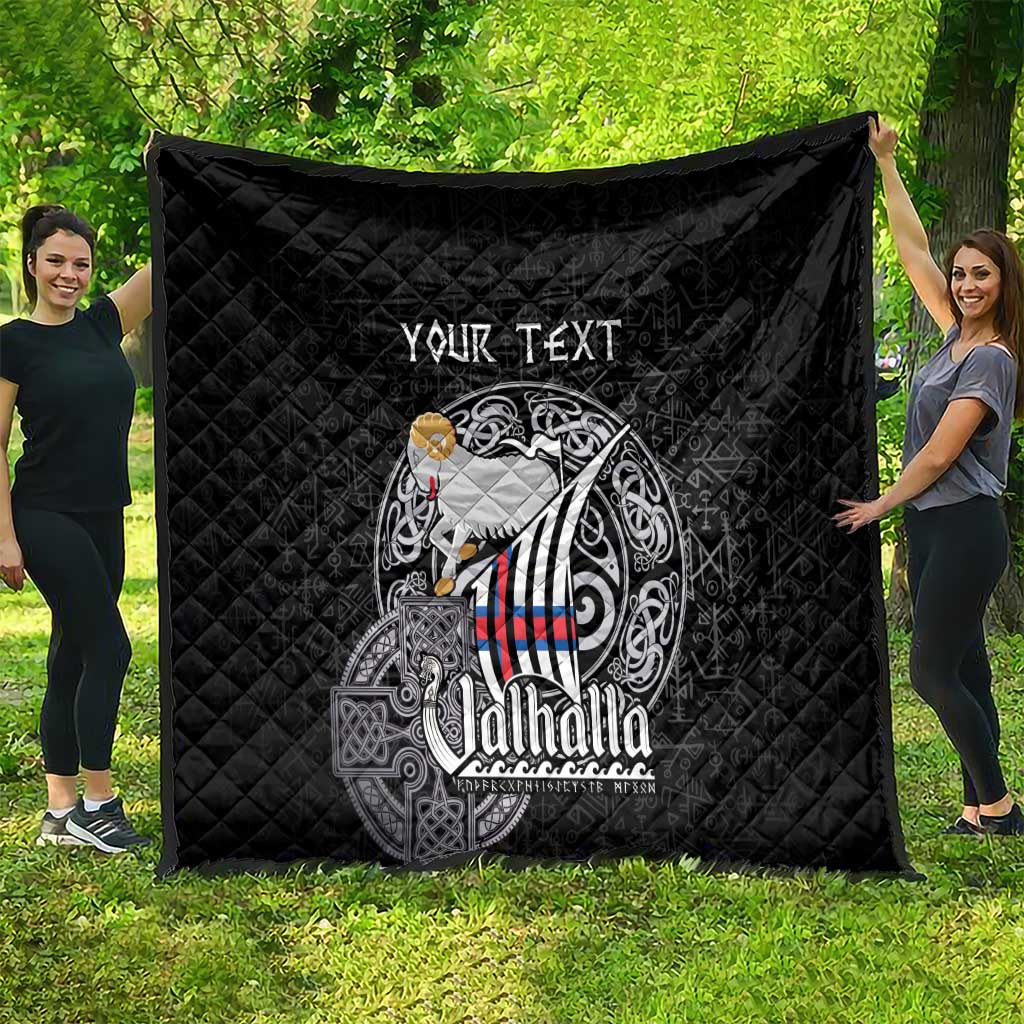 Personalized Viking Faroe Islands Quilt Valhalla Viking Pattern
