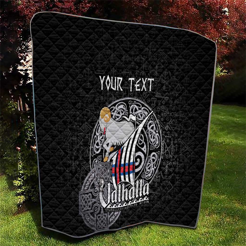 Personalized Viking Faroe Islands Quilt Valhalla Viking Pattern