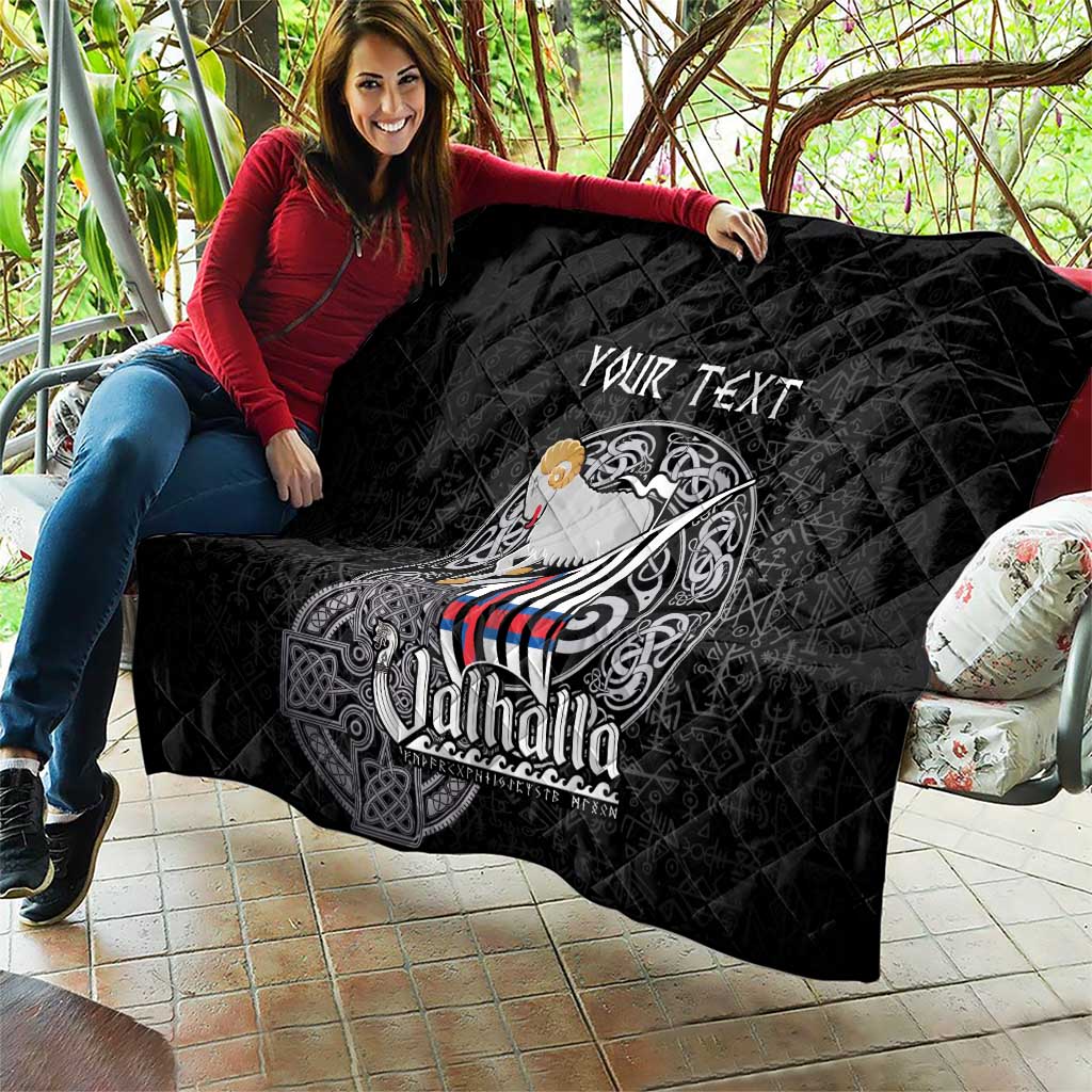 Personalized Viking Faroe Islands Quilt Valhalla Viking Pattern