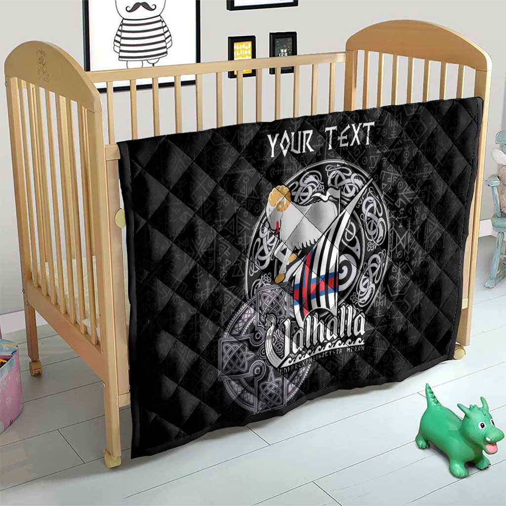 Personalized Viking Faroe Islands Quilt Valhalla Viking Pattern