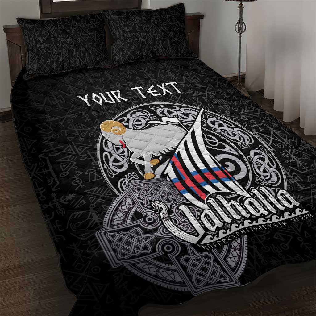 Personalized Viking Faroe Islands Quilt Bed Set Valhalla Viking Pattern