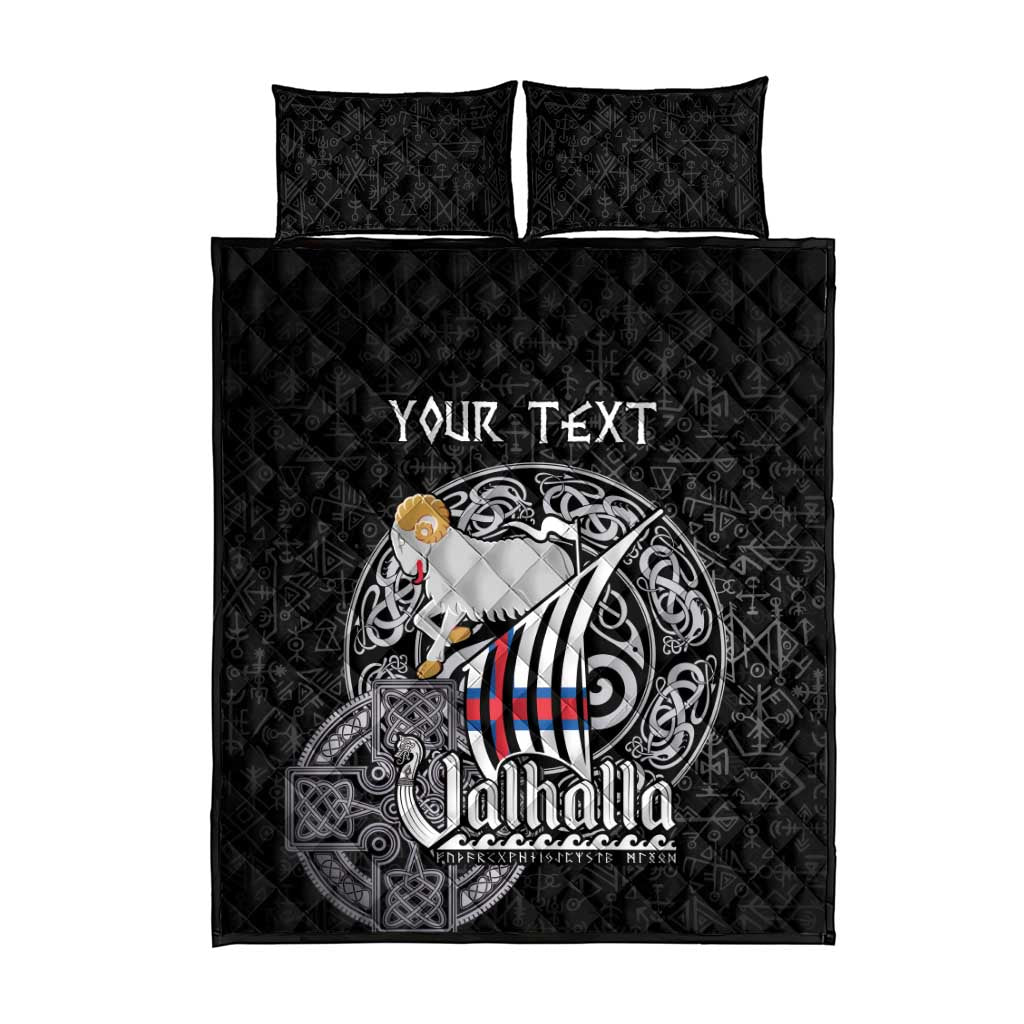 Personalized Viking Faroe Islands Quilt Bed Set Valhalla Viking Pattern
