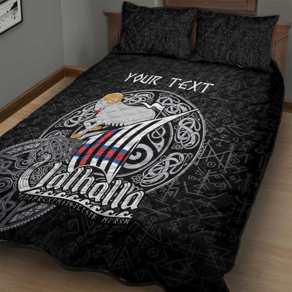 Personalized Viking Faroe Islands Quilt Bed Set Valhalla Viking Pattern