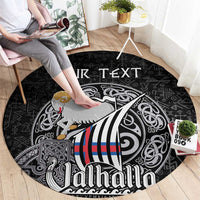 Personalized Viking Faroe Islands Round Carpet Valhalla Viking Pattern