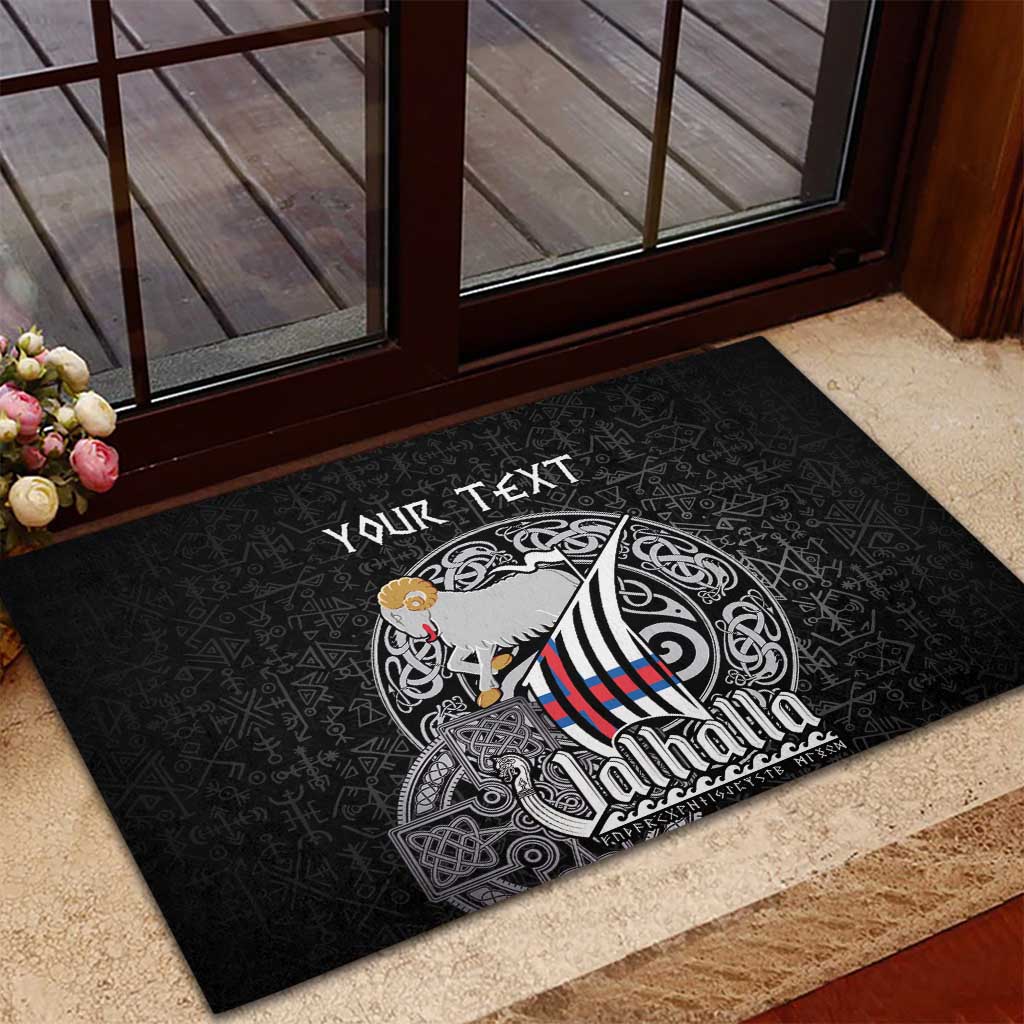 Personalized Viking Faroe Islands Rubber Doormat Valhalla Viking Pattern