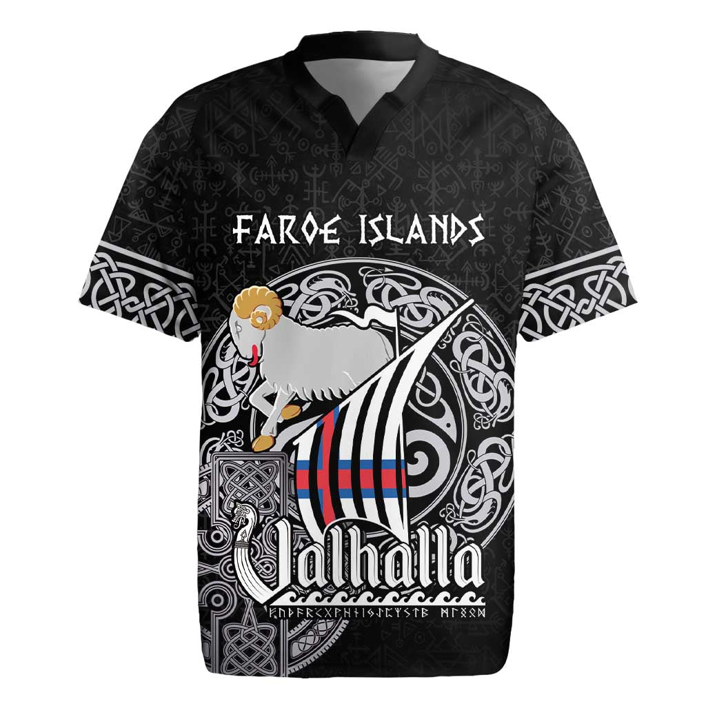 Personalized Viking Faroe Islands Rugby Jersey Valhalla Viking Pattern