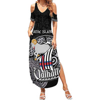 Personalized Viking Faroe Islands Summer Maxi Dress Valhalla Viking Pattern
