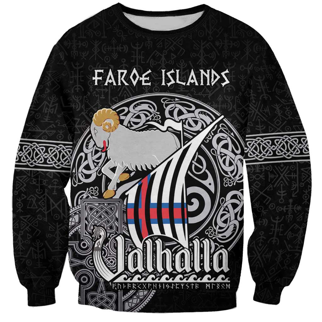 Personalized Viking Faroe Islands Sweatshirt Valhalla Viking Pattern