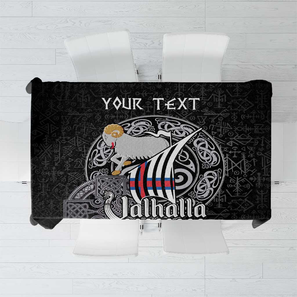 Personalized Viking Faroe Islands Tablecloth Valhalla Viking Pattern