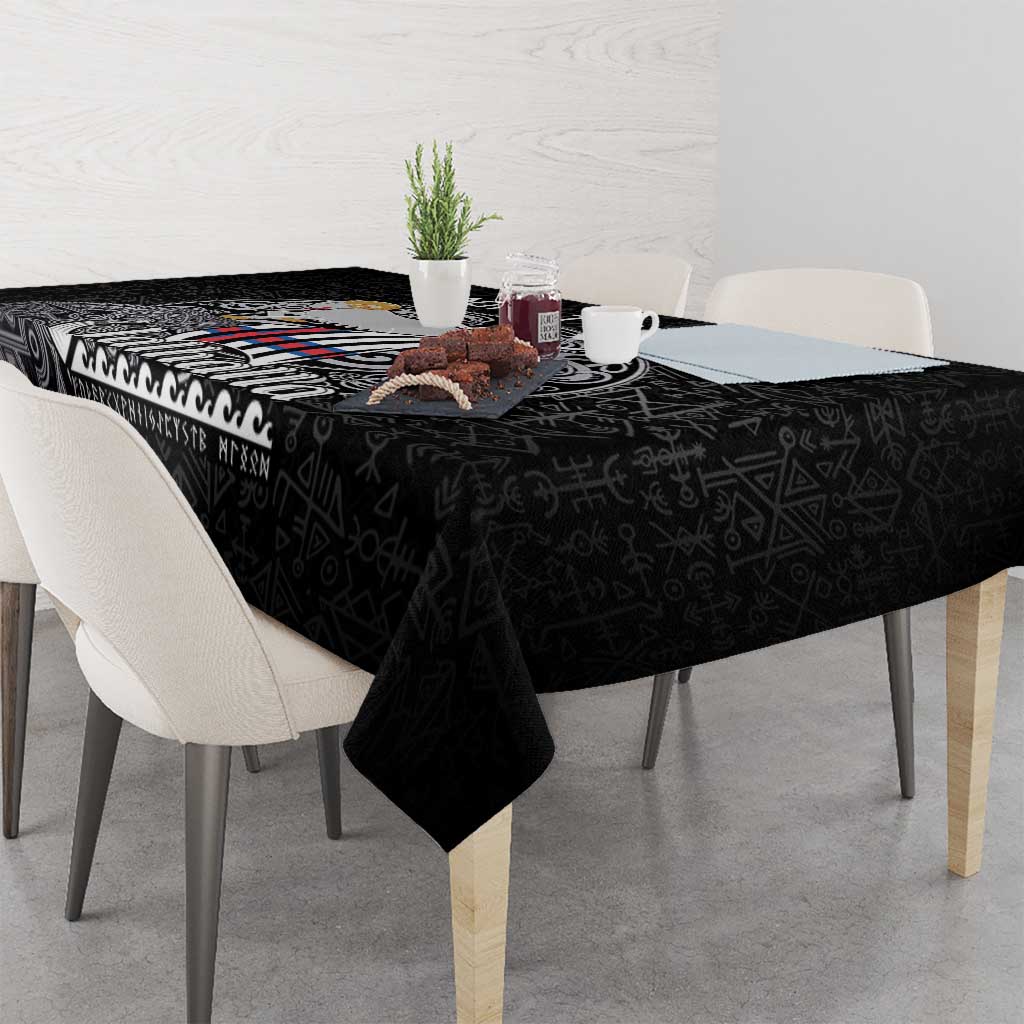 Personalized Viking Faroe Islands Tablecloth Valhalla Viking Pattern