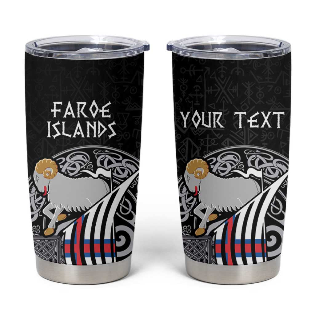 Personalized Viking Faroe Islands Tumbler Cup Valhalla Viking Pattern