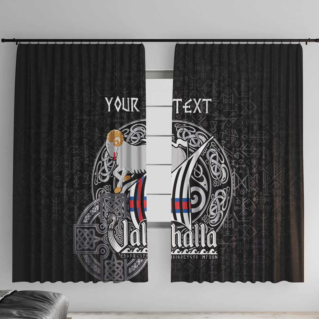 Personalized Viking Faroe Islands Window Curtain Valhalla Viking Pattern