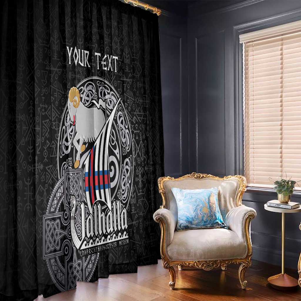 Personalized Viking Faroe Islands Window Curtain Valhalla Viking Pattern