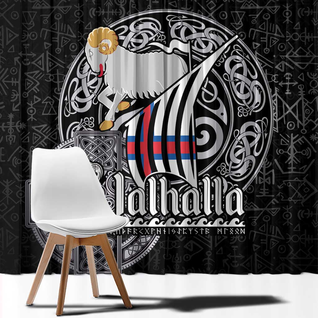 Personalized Viking Faroe Islands Window Curtain Valhalla Viking Pattern