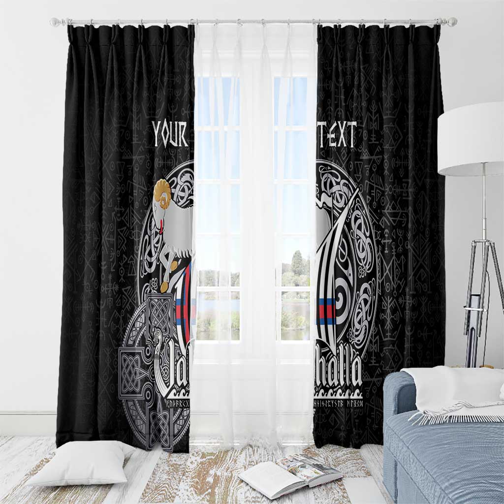 Personalized Viking Faroe Islands Window Curtain Valhalla Viking Pattern