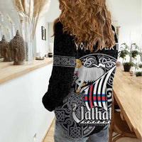 Personalized Viking Faroe Islands Women Casual Shirt Valhalla Viking Pattern