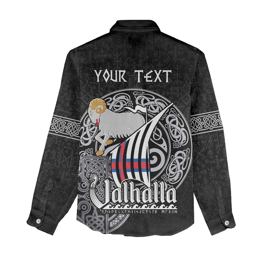 Personalized Viking Faroe Islands Women Casual Shirt Valhalla Viking Pattern
