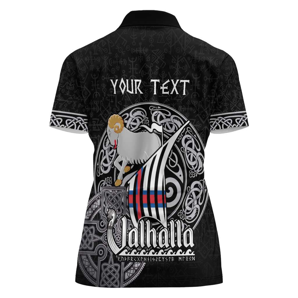 Personalized Viking Faroe Islands Women Polo Shirt Valhalla Viking Pattern