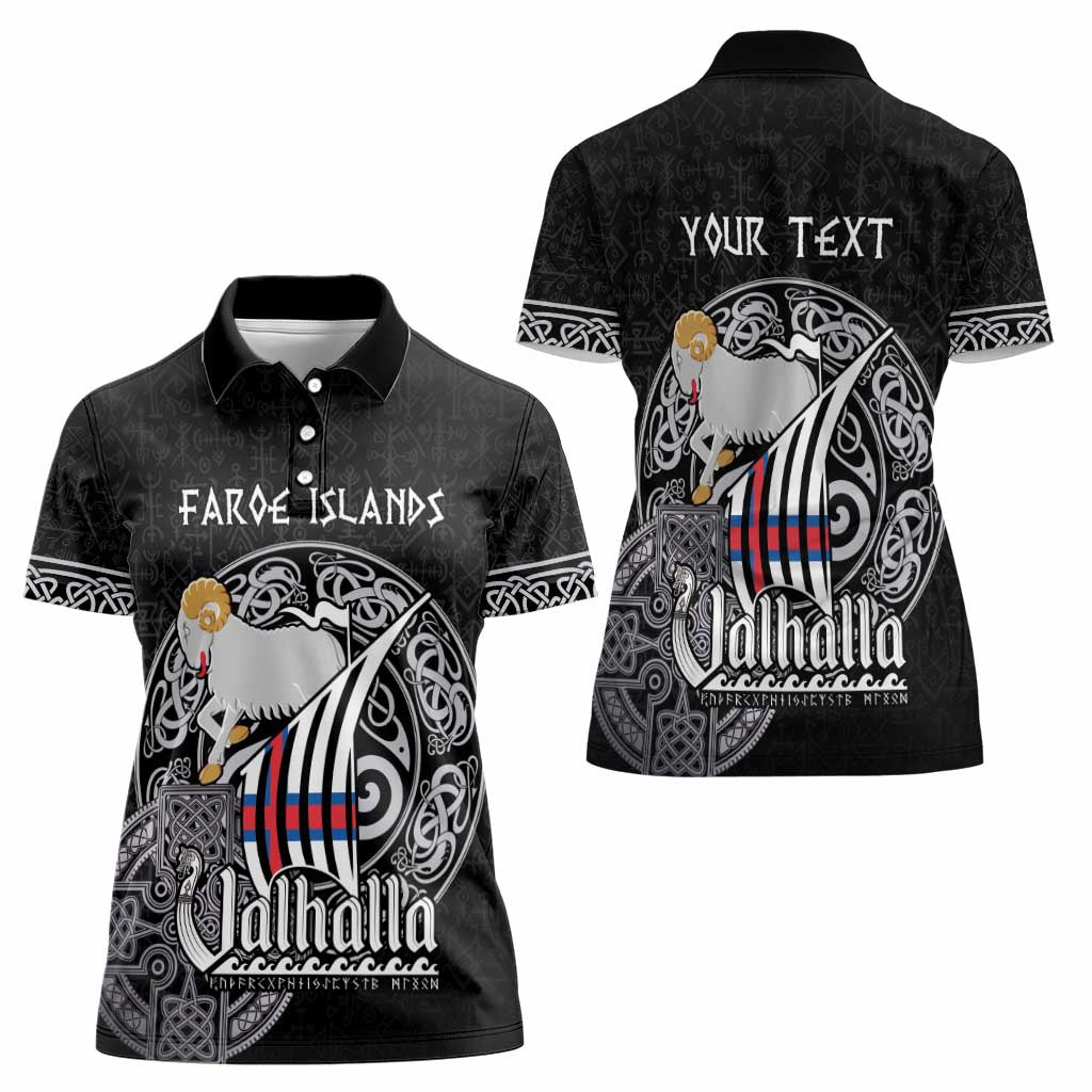 Personalized Viking Faroe Islands Women Polo Shirt Valhalla Viking Pattern