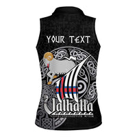 Personalized Viking Faroe Islands Women Sleeveless Polo Shirt Valhalla Viking Pattern