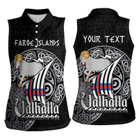 Personalized Viking Faroe Islands Women Sleeveless Polo Shirt Valhalla Viking Pattern