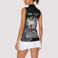 Personalized Viking Faroe Islands Women Sleeveless Polo Shirt Valhalla Viking Pattern