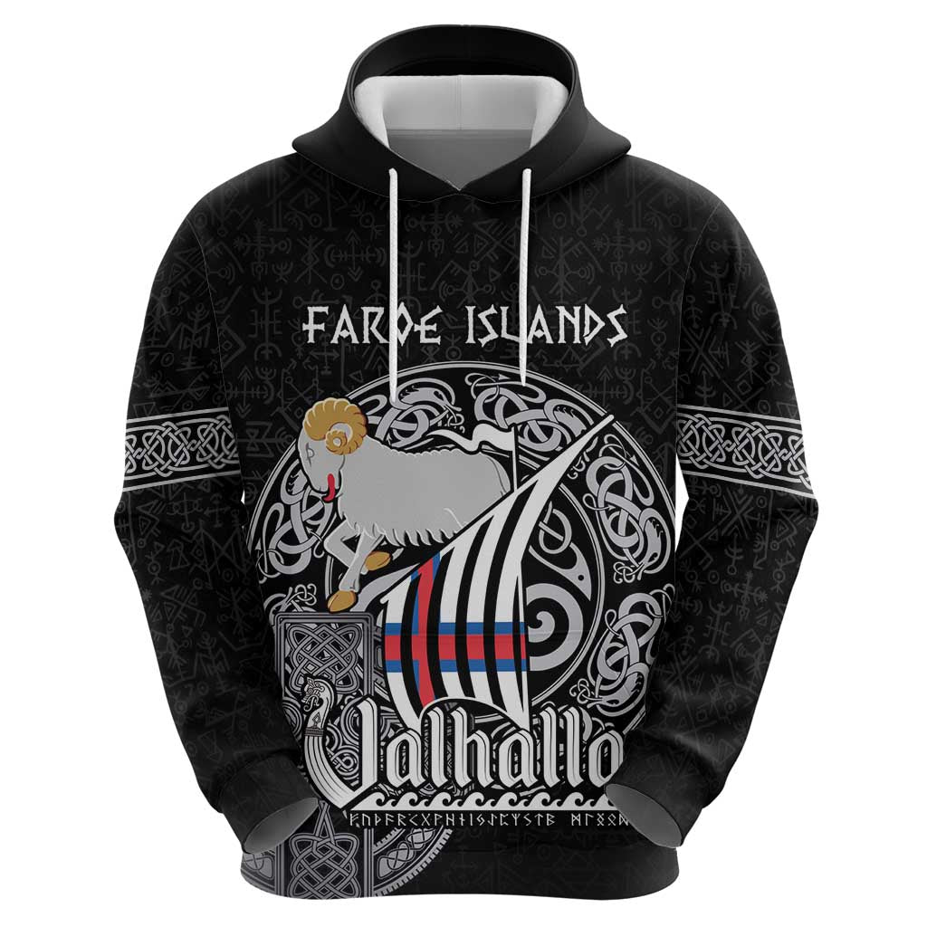 Personalized Viking Faroe Islands Zip Hoodie Valhalla Viking Pattern