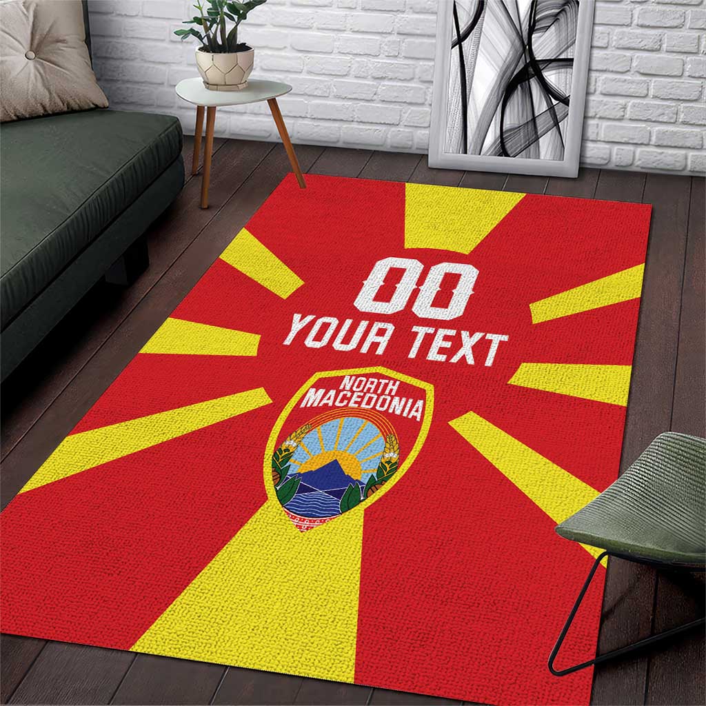 Personalized North Macedonia Area Rug Flag Style