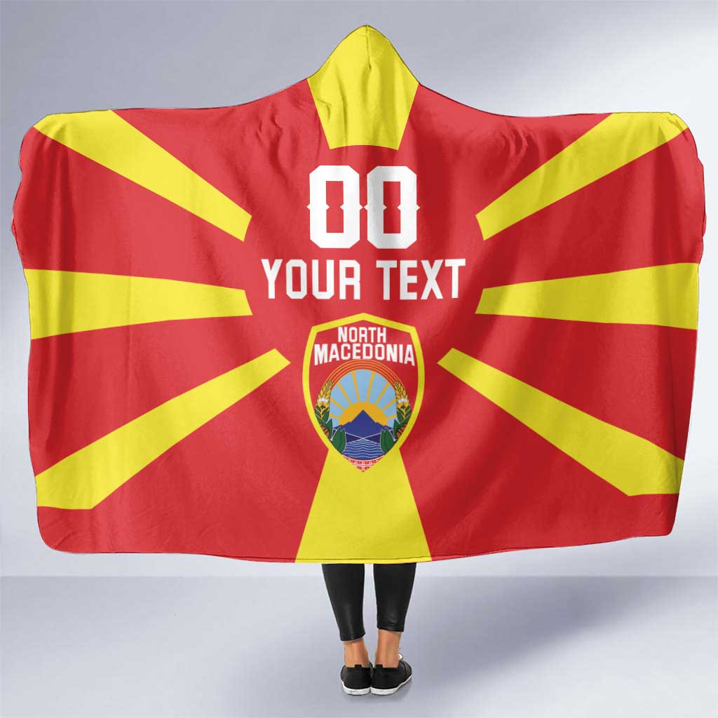 Personalized North Macedonia Hooded Blanket Flag Style