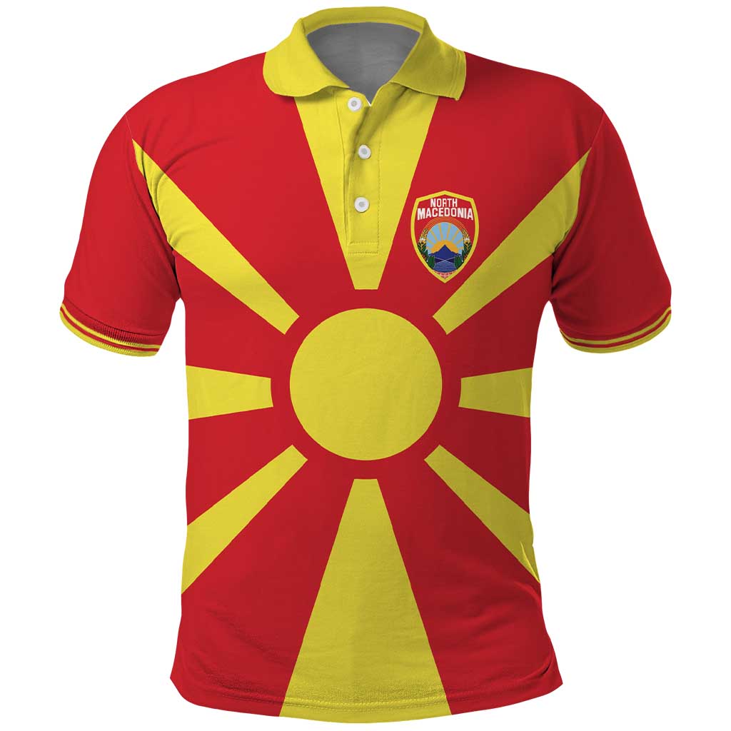 Personalized North Macedonia Polo Shirt Flag Style